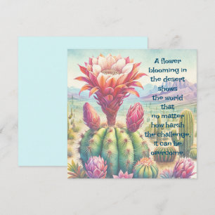 Torch Cactus Flower & Quote Kaart