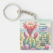 Torch Cactus Flower & Quote Sleutelhanger (Voorkant)
