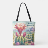 Torch Cactus Flower & Quote Tote Bag (Achterkant)