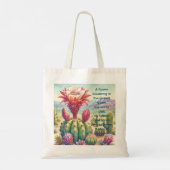 Torch Cactus Flower & Quote Tote Bag (Achterkant)