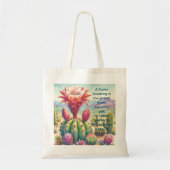 Torch Cactus Flower & Quote Tote Bag (Voorkant)