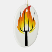 Torch en Pitchfork Keramisch Ornament (Rechts)