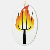 Torch en Pitchfork Keramisch Ornament (Links)