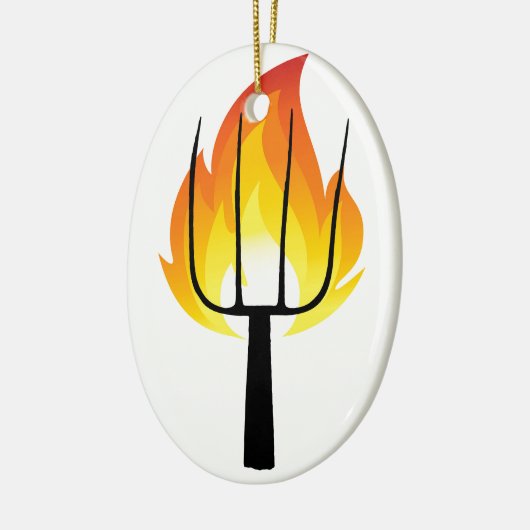 Torch en Pitchfork Keramisch Ornament (Links)