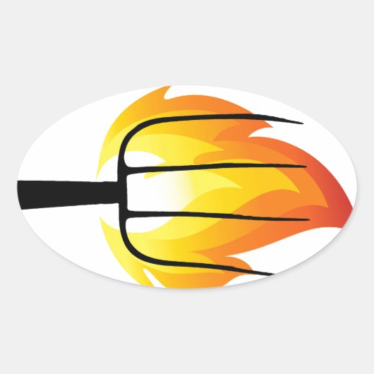 Torch en Pitchfork Ovale Sticker (Voorkant)