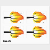 Torch en Pitchfork Rechthoekige Sticker (Vel)