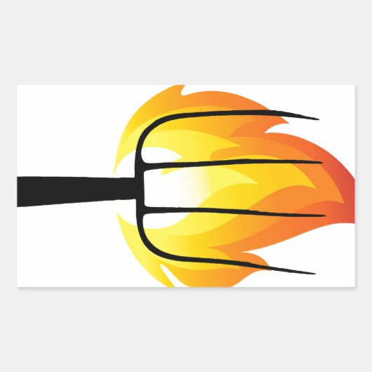 Torch en Pitchfork Rechthoekige Sticker (Voorkant)