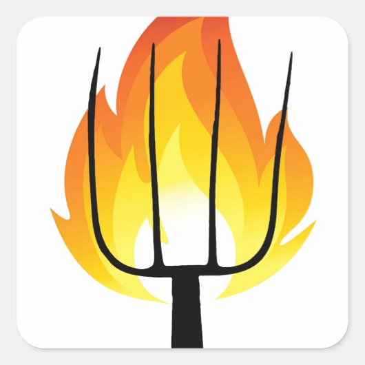Torch en Pitchfork Vierkante Sticker (Voorkant)