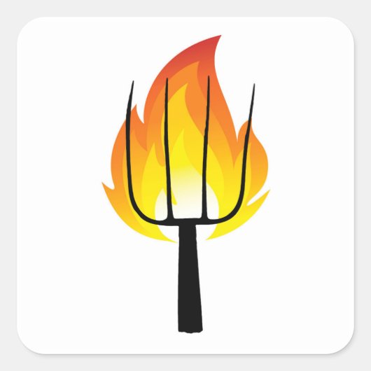 Torch en Pitchfork Vierkante Sticker (Voorkant)