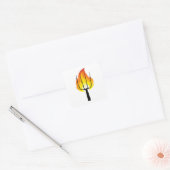 Torch en Pitchfork Vierkante Sticker (Envelop)