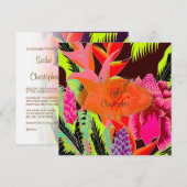Torch Ginger en heliconia/Luau Wedding Kaart (Voorkant / Achterkant)