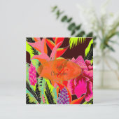 Torch Ginger en heliconia/Luau Wedding Kaart (Staand voorkant)