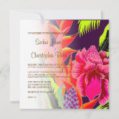 Torch Ginger en heliconia/Luau Wedding Kaart (Achterkant)