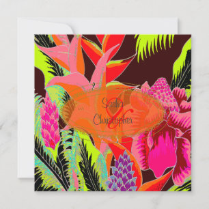 Torch Ginger en heliconia/Luau Wedding Kaart