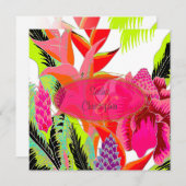 Torch Ginger+heliconia/Luau Wedding Kaart (Voorkant / Achterkant)