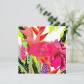 Torch Ginger+heliconia/Luau Wedding Kaart (Staand voorkant)