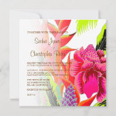 Torch Ginger+heliconia/Luau Wedding Kaart (Achterkant)