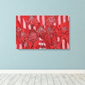 Torch Ginger Lily, Tropische Floral Kunst Canvas Afdruk (Insitu (Houten vloer))