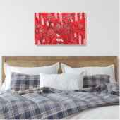 Torch Ginger Lily, Tropische Floral Kunst Canvas Afdruk (Insitu (Slaapkamer))