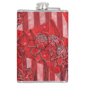 Torch Ginger Lily, Tropische Floral Kunst Heupfles (Achterkant)