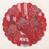 Torch Ginger Lily, Tropische Floral Kunst Kartonnen Onderzetters (Voorkant)