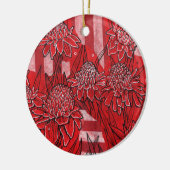 Torch Ginger Lily, Tropische Floral Kunst Keramisch Ornament (Links)