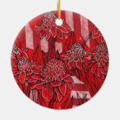 Torch Ginger Lily, Tropische Floral Kunst Keramisch Ornament (Achterkant)