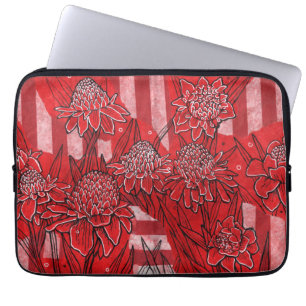 Torch Ginger Lily, Tropische Floral Kunst Laptop Sleeve