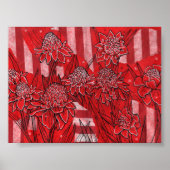 Torch Ginger Lily, Tropische Floral Kunst Poster (Voorkant)