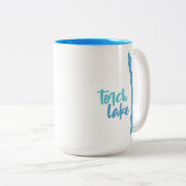 Torch Lake, Kalkaska County, Michigan Tweekleurige Koffiemok (Voorkant rechts)