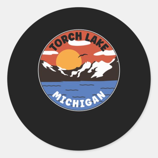 Torch Lake - Michigan Ronde Sticker (Voorkant)