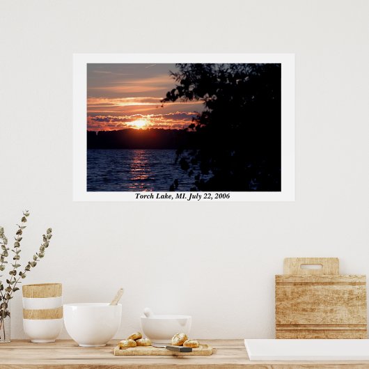 Torch Lake Sunset Poster (Keuken)