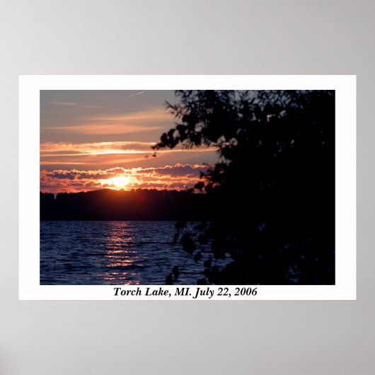 Torch Lake Sunset Poster (Voorkant)
