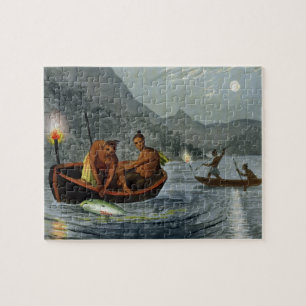 Torch Light Vist in Noord-Amerika, gegraveerd door Legpuzzel