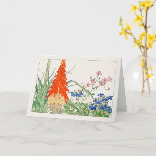 Torch lily, Lobelia, van Tanigami Konan Kaart (Gele Bloem)