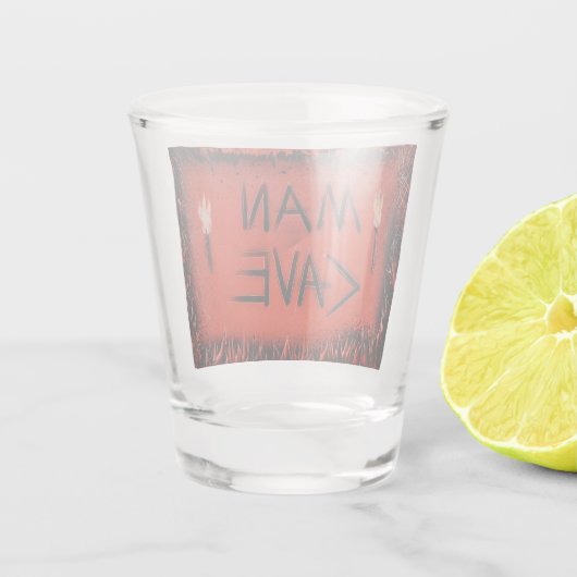 Torch Man Grot Rood Shot Glas (Achterkant)