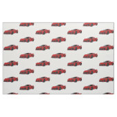 Torch Red C8 Corvette Hand Getrokken Sketch Stof (Fat Quarter)
