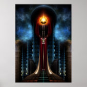 Torch Stone Tower Fractal Art Wall Poster (Voorkant)