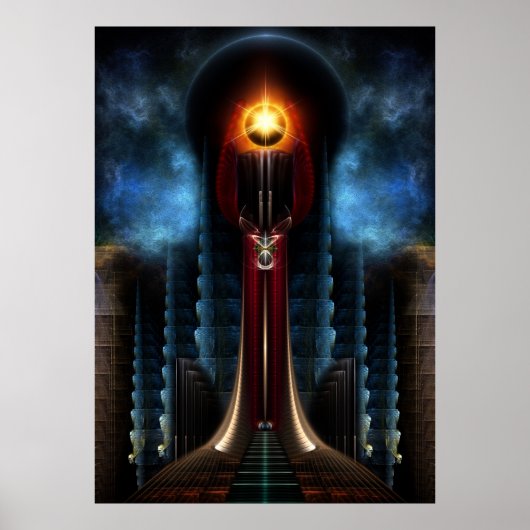 Torch Stone Tower Fractal Art Wall Poster (Voorkant)