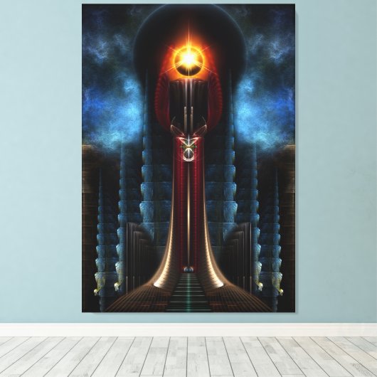 Torch Stone Tower Fractal Art Wrapped Canvas Print (Insitu (Houten vloer))