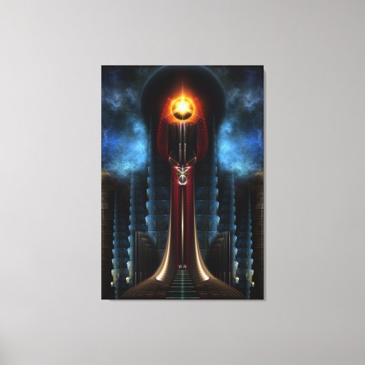 Torch Stone Tower Fractal Art Wrapped Canvas Print (Voorkant)