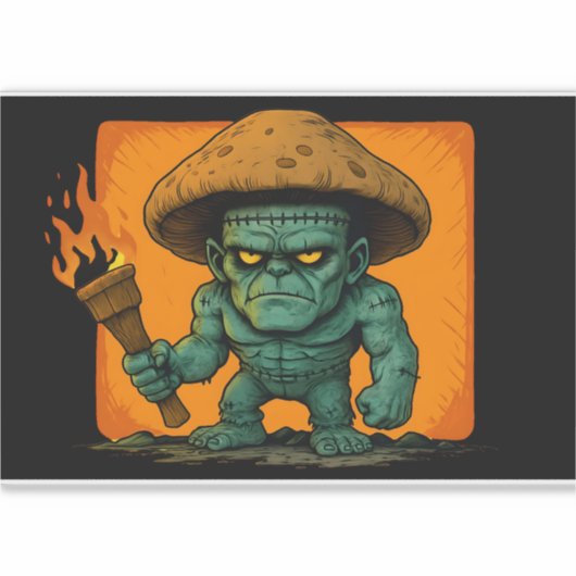Torch & Temper – Mushroom Beast Design Sticker (Voorkant)