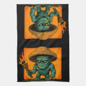 Torch & Temper – Ontwerp van een paddestoelmonster Theedoek (Verticaal)