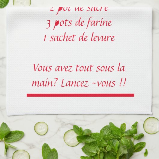 Torchons Recette Gâteau Yaourt Theedoek (Gevouwen)