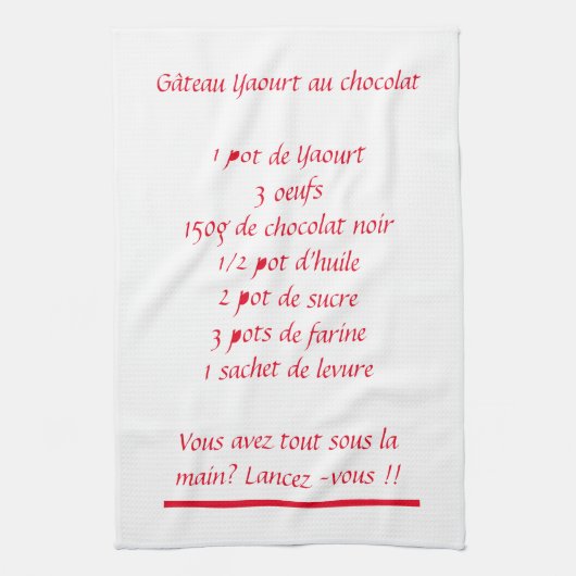 Torchons Recette Gâteau Yaourt Theedoek (Verticaal)