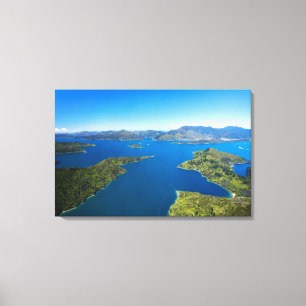 Torea Bay, Charlotte Sound, Marlborough Canvas Afdruk
