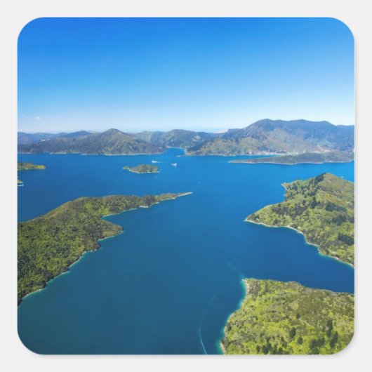 Torea Bay, Charlotte Sound, Marlborough Vierkante Sticker (Voorkant)