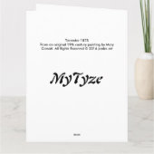 Toreador 1873 kaart (Achterkant)