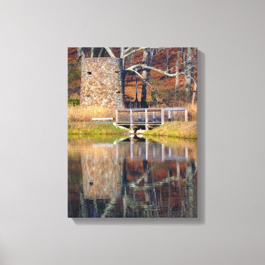 Toren bij de vijver canvas afdruk (Voorkant)