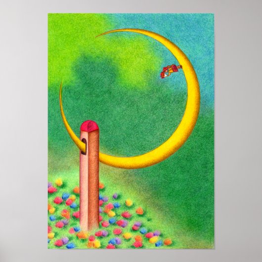 Toren die de wassende maan ving. poster (Voorkant)